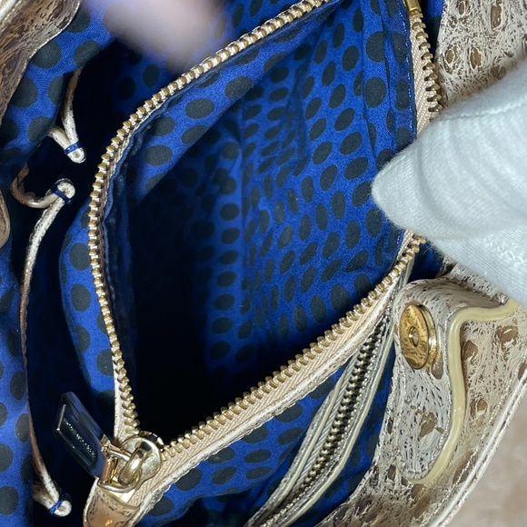 Rebecca Minkoff Ostrich Swing Bag Metallic Champagne Leather - Picture 11 of 15